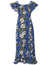 Long Ruffle Muumuu Dress Kalea Blue