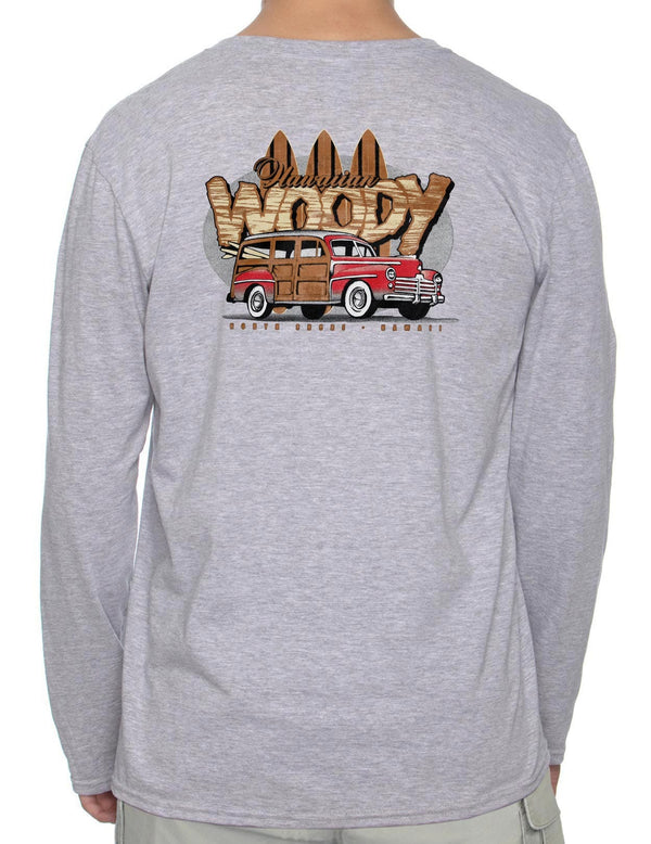Long Sleeve T-Shirt Hawaiian Surfer's Woody Car Ash