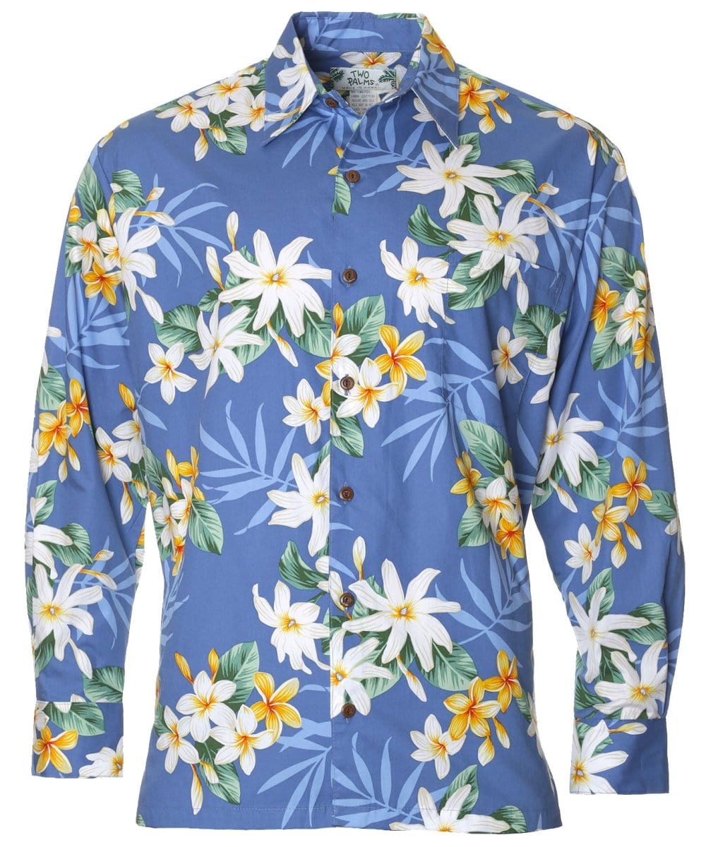Long Sleeves Hawaiian Shirt Lanaikai Blue / L Long Sleeves Hawaiian Shirt Lanaikai Blue / L