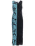 Long Maxi Dress Side Design Prince Kuhio Sleeveless Black-Blue Light Blue