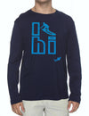 Long Sleeves Sweatshirt Tee I Surf Hawaii Navy