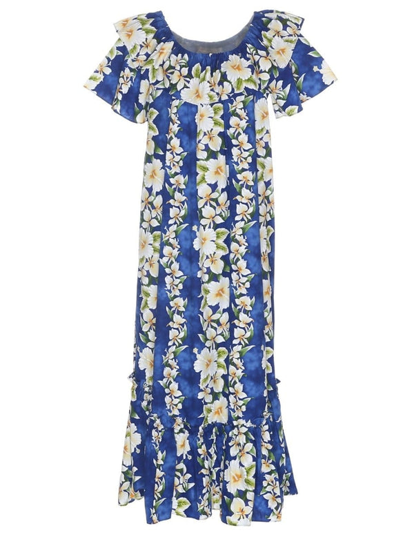 Luana Long Muumuu Dress Relaxed Fit Blue