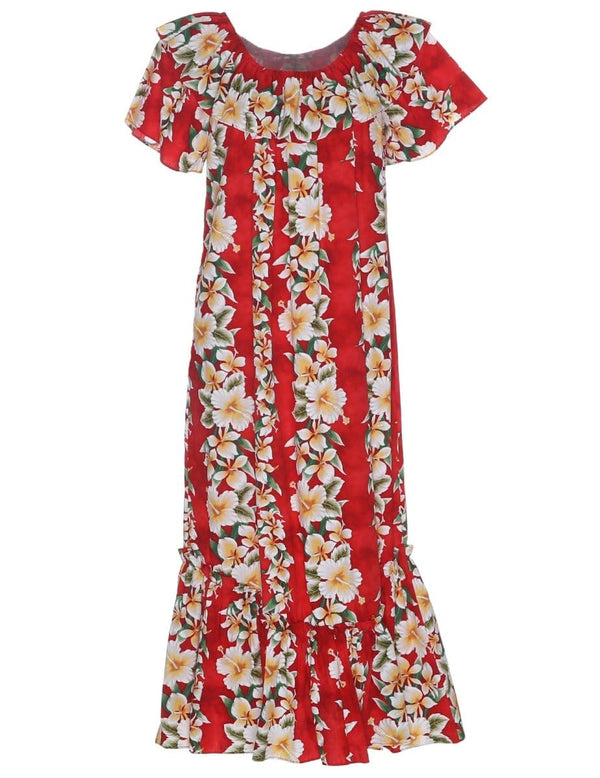 Luana Long Muumuu Dress Relaxed Fit Red
