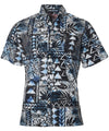 Lucky Lau Button-Up Dress Aloha Shirt Blue