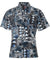 Lucky Lau Button-Up Dress Aloha Shirt Blue