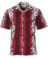 Luna Hawaiian Lei Design Beach Shirt Red