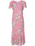 Malana Orchids Maxi Hawaiian Dress Cap Sleeves Coral