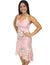 Malana Orchids Midi Length Halter Hawaiian Dress Coral