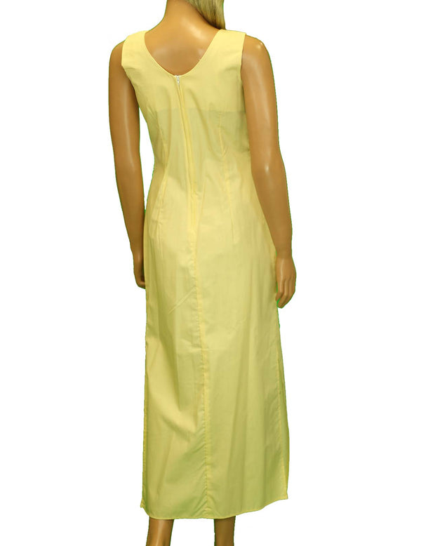 Alika Long Maxi Side Border Band Sleeveless Hawaii Dress