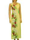 Alika Long Maxi Side Border Band Sleeveless Hawaii Dress Yellow