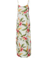Orchid Pua Long Maxi Hawaiian Dress Skinny Straps Beige Two Palms