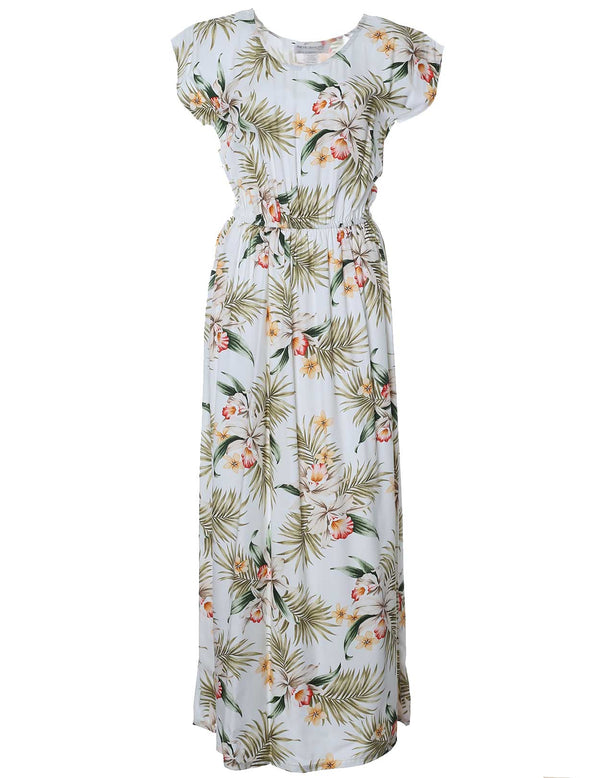 Classic Orchids Full Length Dress Cap Sleeves White KY