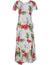 Maxi Hawaiian Dress Cap Sleeves Haiku Aloha Cream