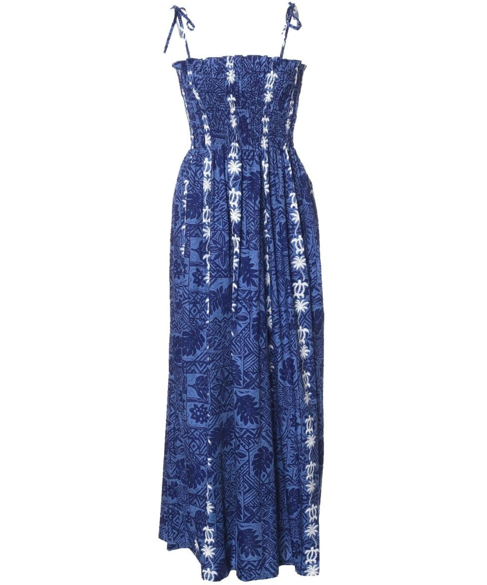 Long Maxi Birds of Paradise Smock Hawaiian Dress