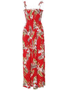 Maxi Long Smock Floral Hawaiian Dress Hanapepe Red Fits XS to XL (2-16)