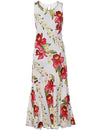 Maxi Long White Dress Hawaiian Orchid Panel White
