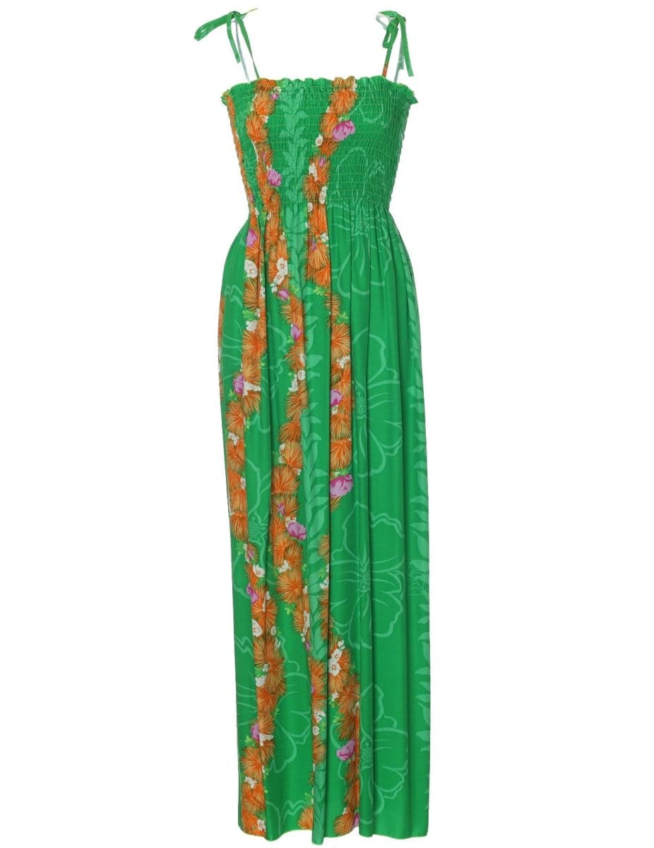Maxi Smock Long Dress Ohia Green / Fits XS to XL (2-16) Maxi Smock Long Dress Ohia Green / Fits XS to XL (2-16)