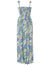 Maxi Smock Top Hawaiian Dress Island Tuberose Ocean Blue Fits XS to XL (2-16)