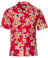 Men Aloha Shirt Tropical Island Plumeria Pink