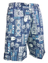 Cotton Hawaiian Printed Shorts Kapena Navy S