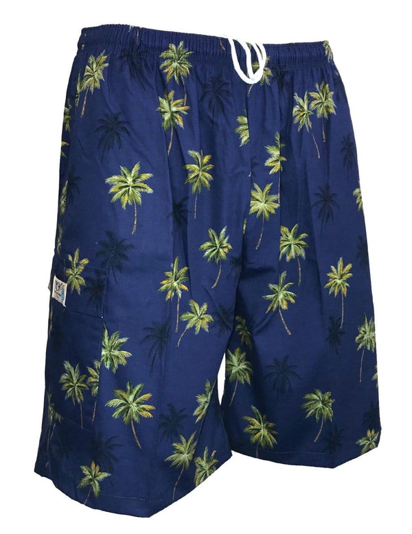 Men Shorts Island Palm Trees Navy