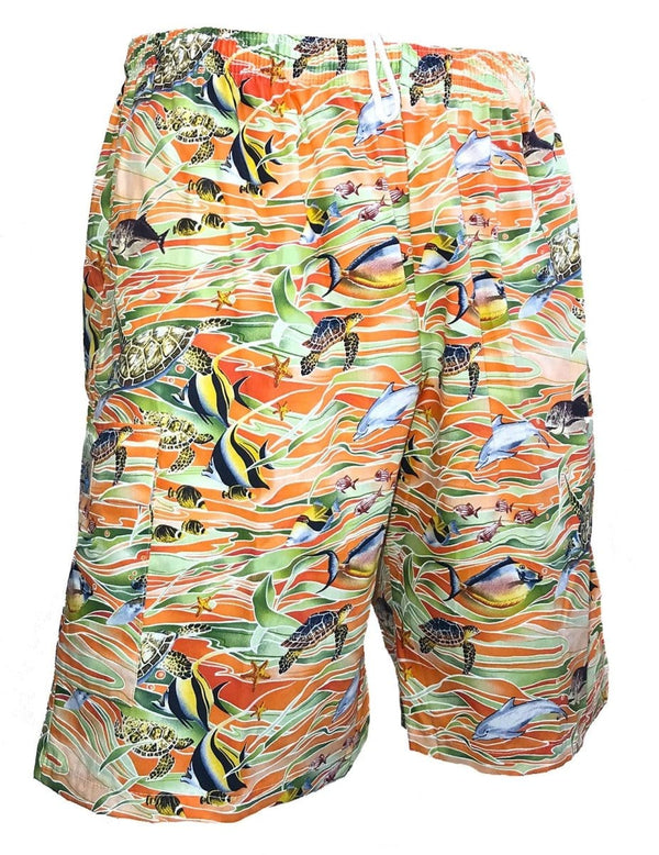 Men Shorts Ocean Life Orange M