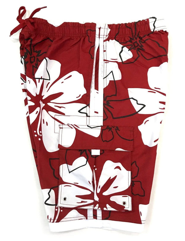Men Swimming Shorts Trunks Red Sandy Beach