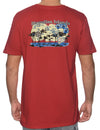 Hawaiian Islands Map Cool T-Shirt Design Red Shaka Time Hawaii