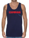 Men Tank Top Tee Hawaii Shark Border Navy