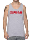 Men Tank Top Tee Hawaii Shark Border Ash