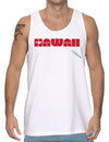 Men Tank Top Tee Hawaii Shark Border White