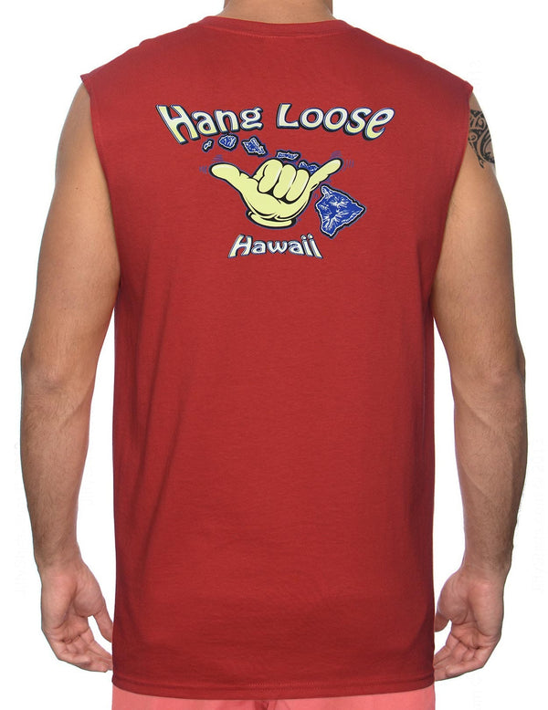 Island Hang Loose Muscle Tee Red