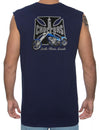 Island Chopper Motorcycle Muscle Tee Navy