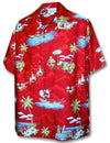 Men's Classic Hawaiian Christmas Santa Shirt Red