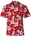 Men's Hawaiian Shirt Hanalei Hibiscus Red