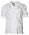 Men's White Rayon Shirt Aloha Palms White Two Palms