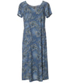 Traditional Relaxed Fit Hawaiian Dress Kailua Cap Sleeves Charcoal