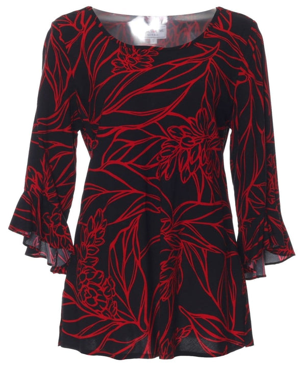 MIDNIGHT Bell Sleeves 3/4 Blouse Black