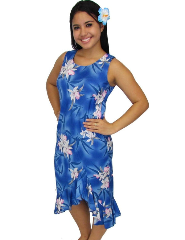 Midnight Orchid Hawaiian Dress