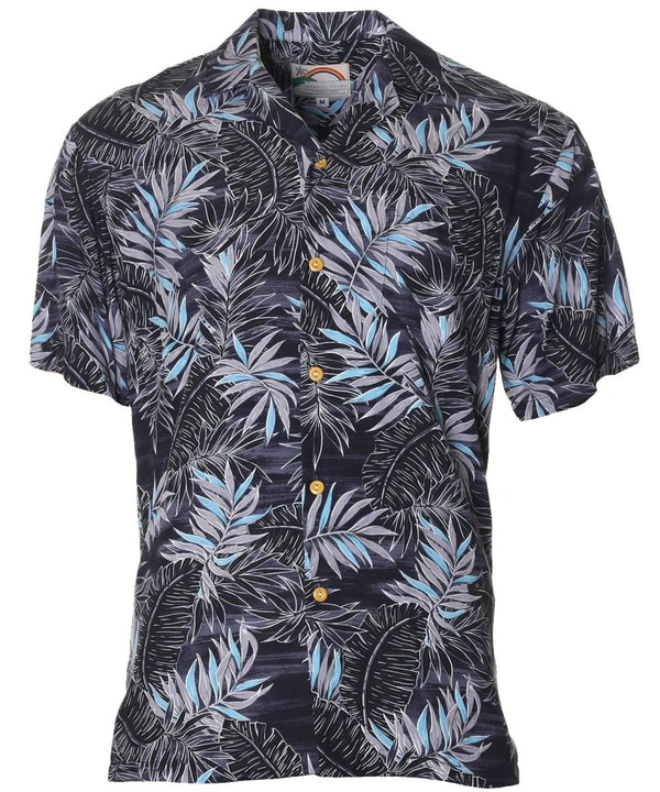 Midnight Palms Aloha Shirt Black