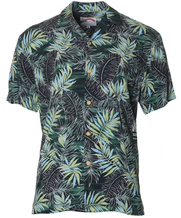Midnight Palms Aloha Shirt Green