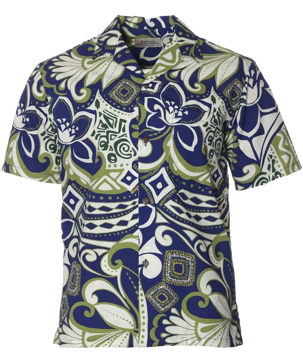Milikai Tribal Hawaiian Shirt Navy