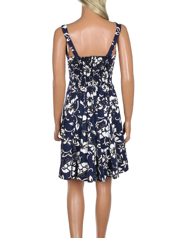 Short Sundress Smock Back Classic Hibiscus Pareo