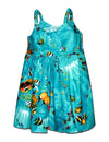 Molokini Sea Life Bungee Straps Girls Sundress Turquoise