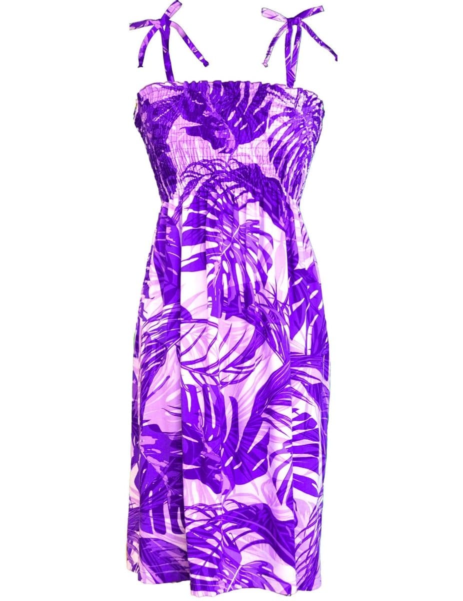 purple hawaiian dress Monstera Paradise Smock Dress – Shaka Time Hawaii