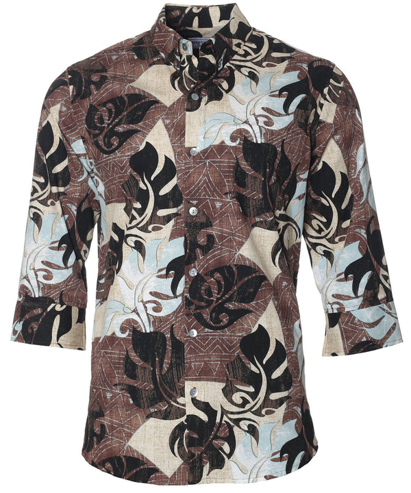 3/4 Sleeves Shirt Monstera Brown