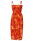 Midi Hawaiian Dress Smock Elastic Top Moonlight Scenic Orange Fits XS to XL (2-16)