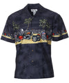 Motorcycles Moonlight Border Hawaiian Shirt Black