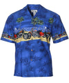 Motorcycles Moonlight Border Hawaiian Shirt Blue