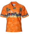 Motorcycles Moonlight Border Hawaiian Shirt Orange